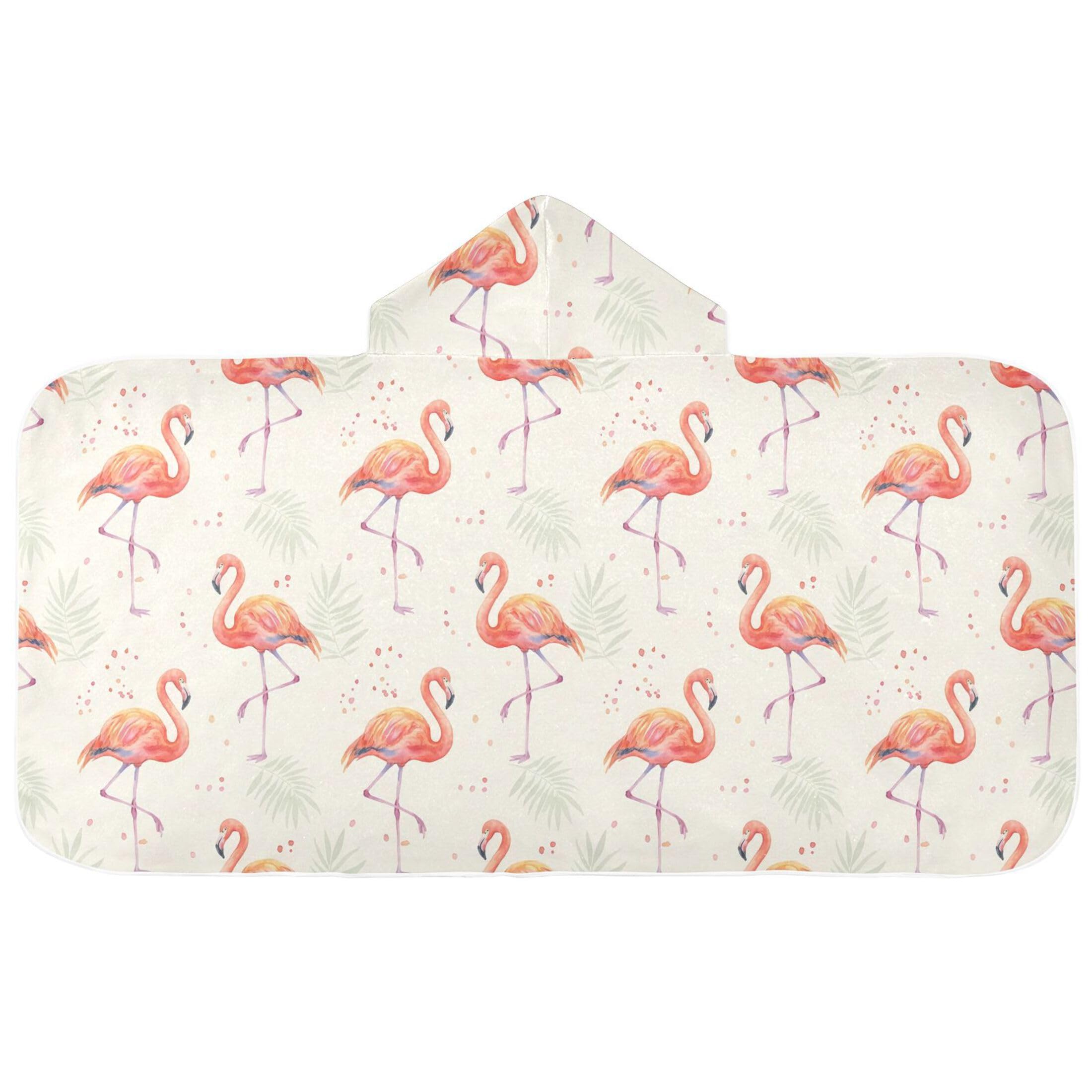 Fuauuyl Flamingo Leave Hooded Baby Bath Towel Soft & Breathable Towel for Newborns Infants Toddlers, Nursery Essential