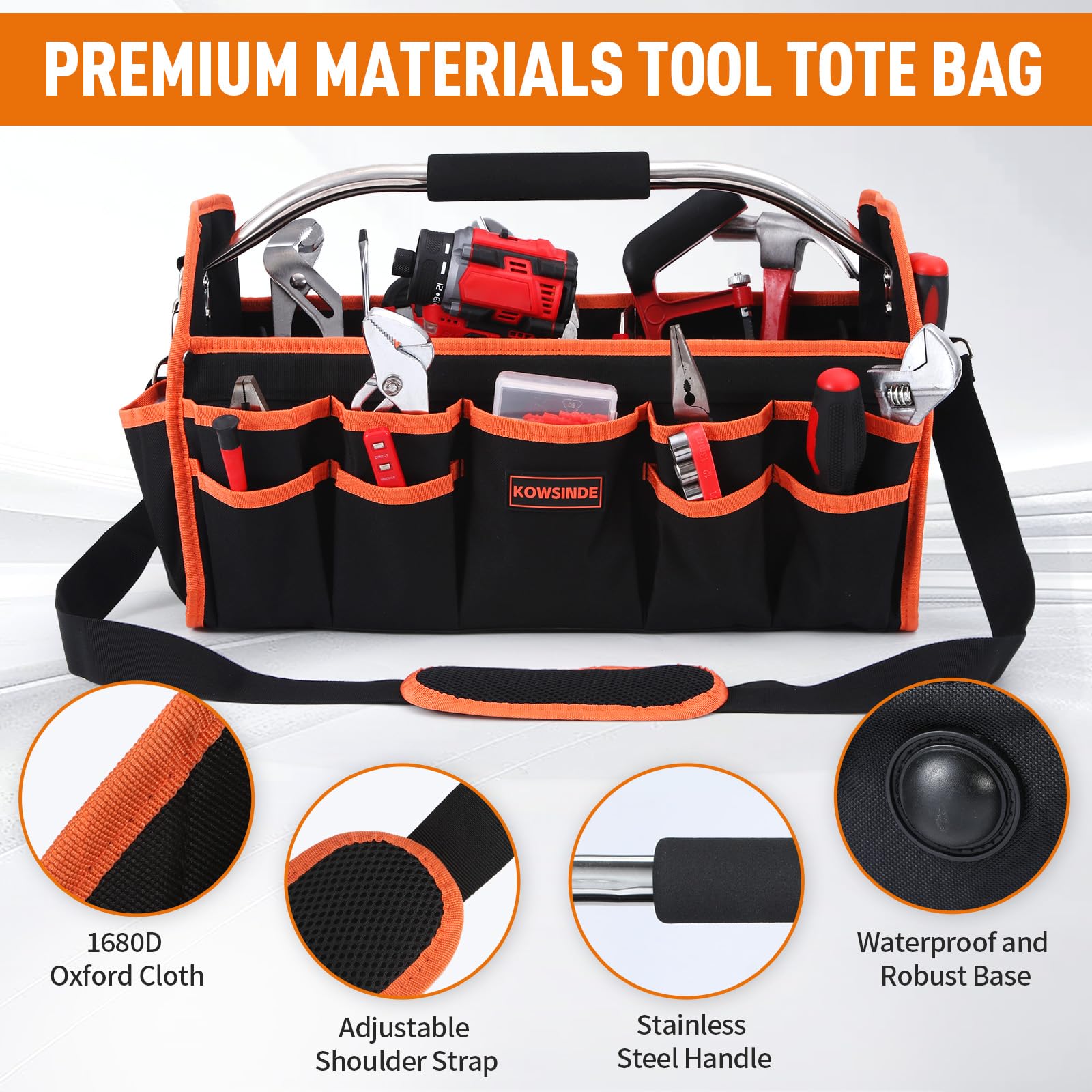 Kowsinde 18" Tool Bag - Electrician Organizer -3 Kowsinde 18" Tool Bag - Electrician Organizer -3