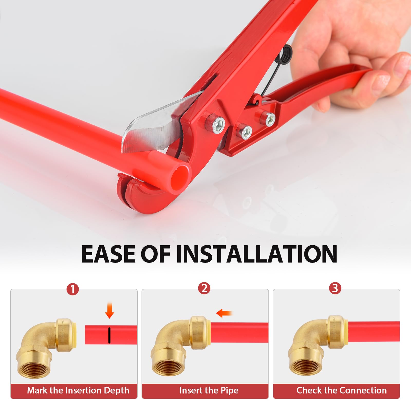 EFIELD Hoger PUSH FIT 1/2" Codo x accesorios de tubería hembra (FIP) Empuje para conectar Pex, CPVC, 1/2" con un clip de desconexión, latón sin plomo 5 piezas