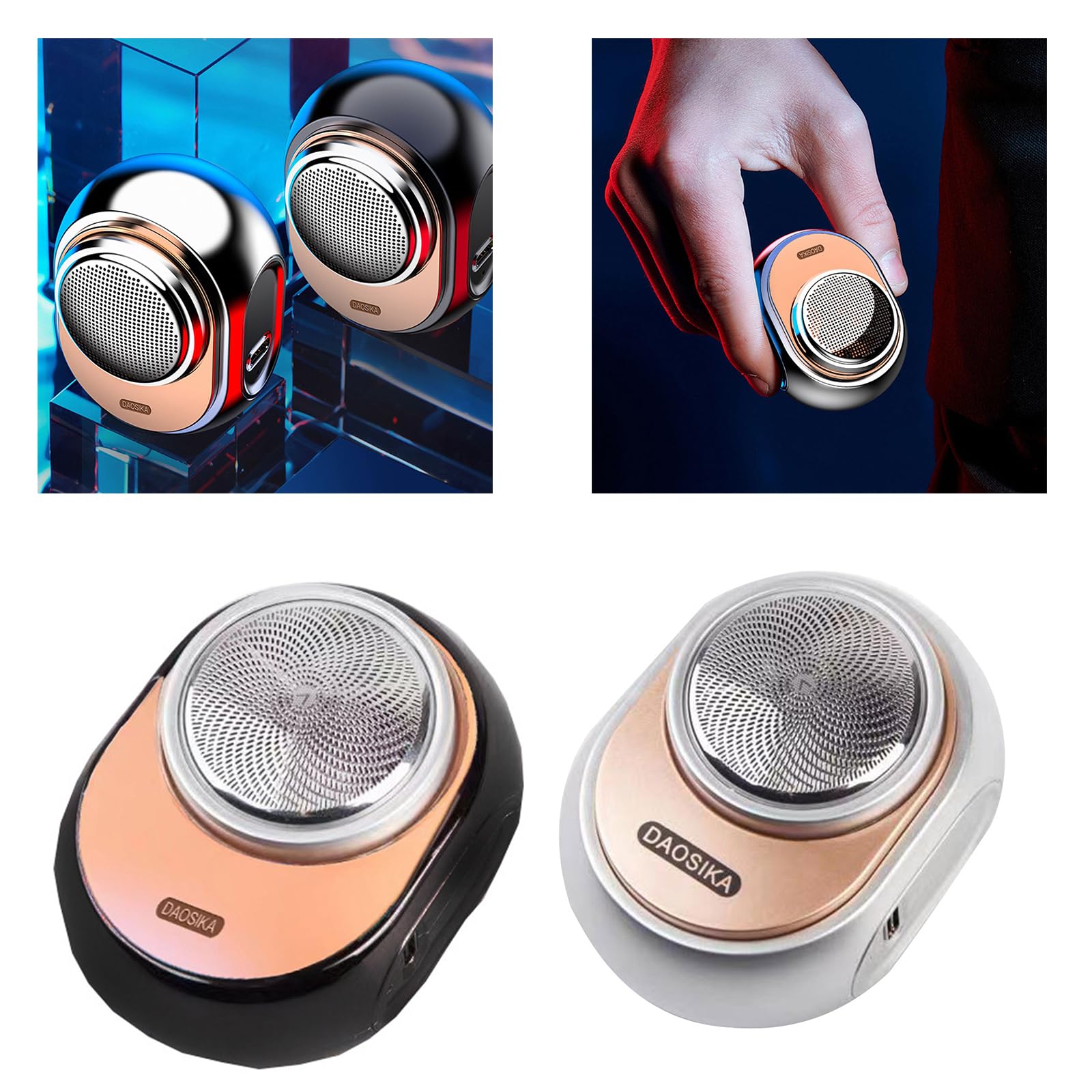 JzcsdkSIL Vehicle Shaver Outdoor Travel Portable USB Rechargeable Shaving Device Hair Trimmer for Men Portable Electric Shaving Device Men Grooming Tool, Silver