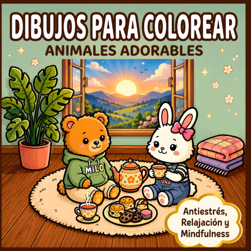 Dibujos para colorear adultos: animales adorables: Calma: 40 diseños para colorear grandes y fáciles. Libro de colorear para adultos y adolescentes. Antiestrés, relajación y Mindfulness