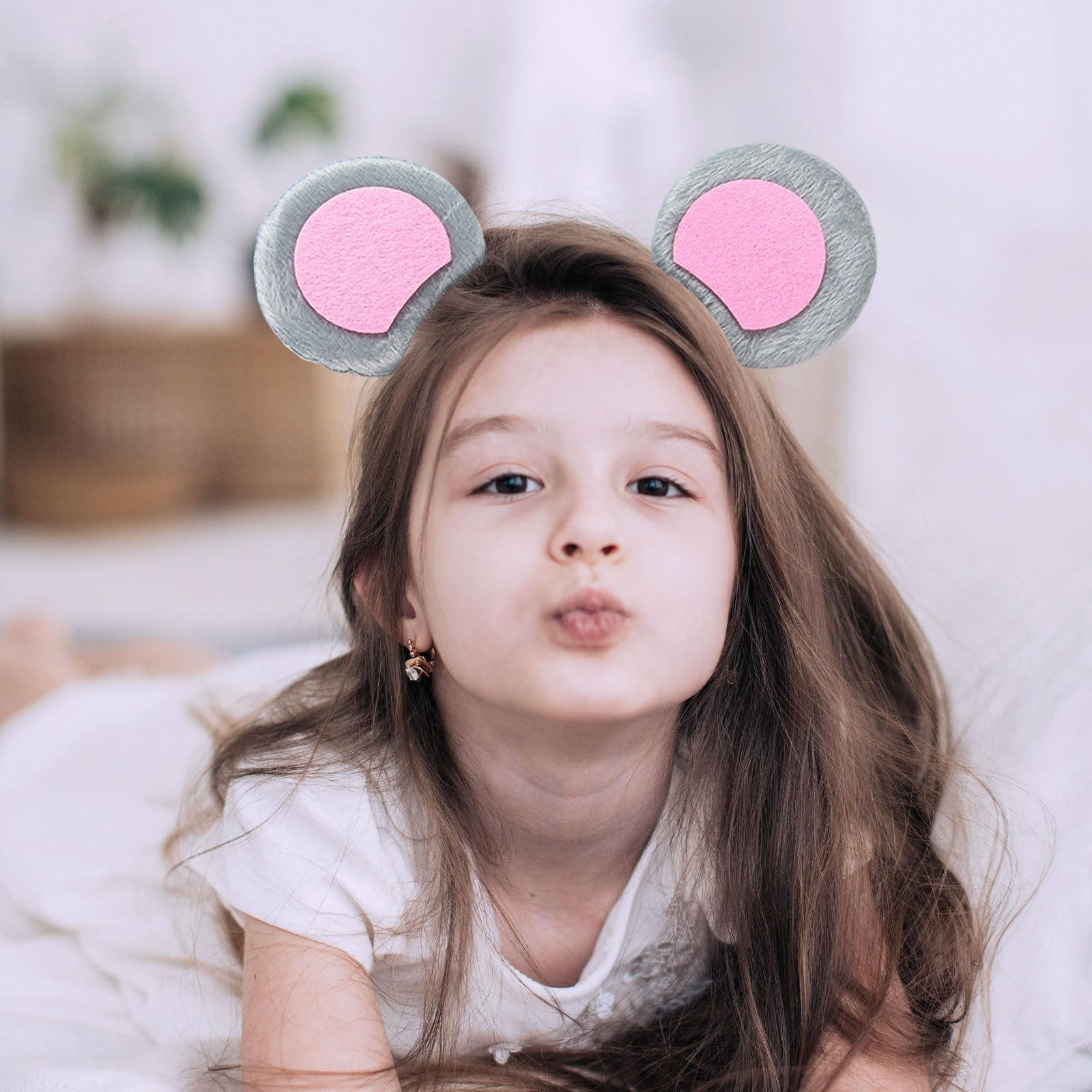 EUPSIIU 3 Pièces Oreilles de Souris de Bande Dessinée sur Bandeau, Animal Oreilles de Souris Bandeaux de Cheveux Pour Enfants Adultes Déguisement Animal Accessoire Fête Halloween Carnaval