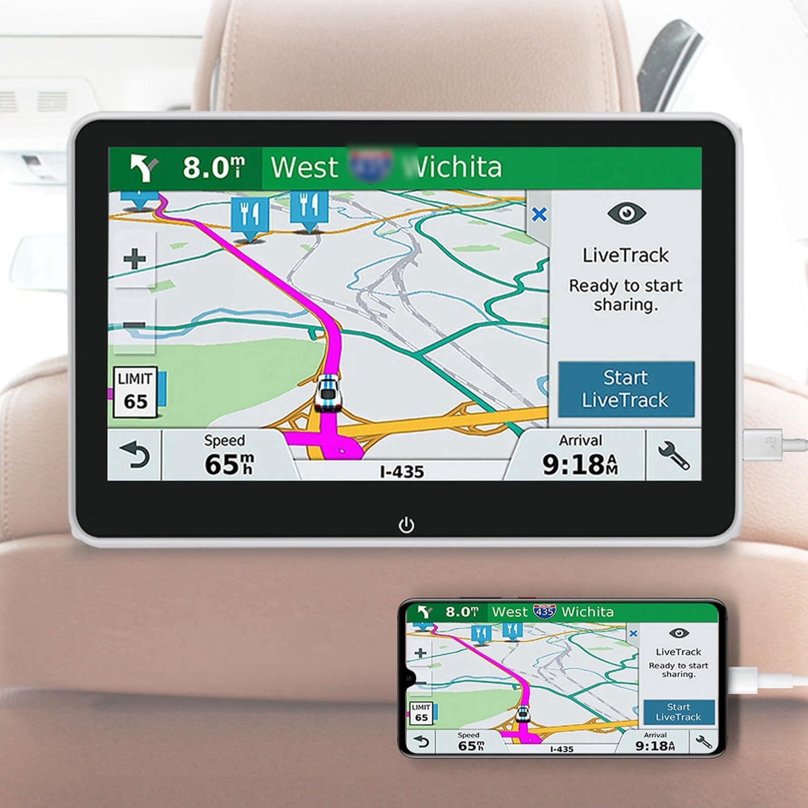 Lecteur D'appui-tête 8 Pouces - Lecteur MP5 À Écran Tactile 1080P | For la vidéo de divertissement de jeu, système de divertissement for siège arrière - Moniteur d'appui-tête de voiture