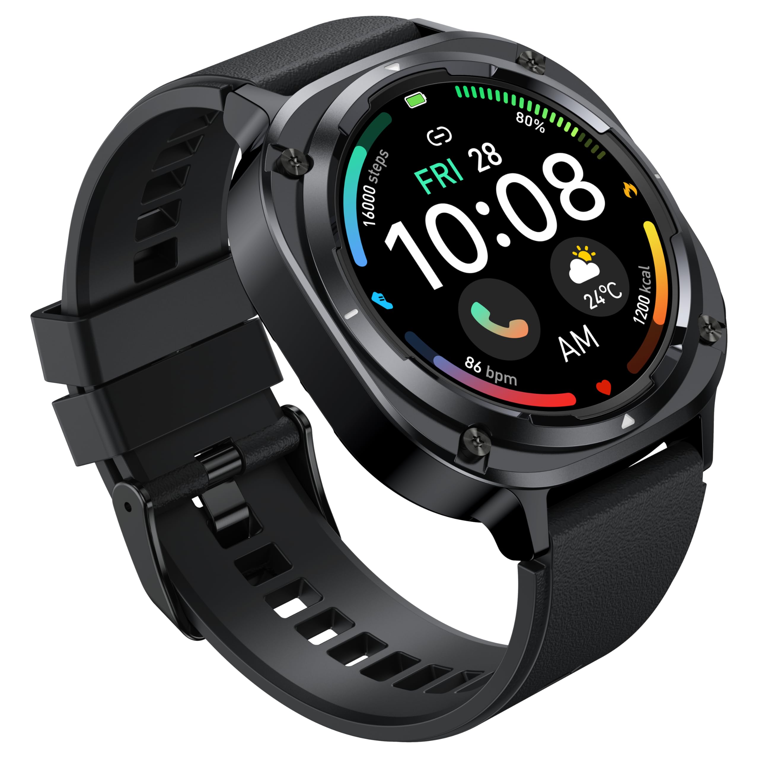 TIMU Smartwatch für Herren, 1,45 Zoll AMOLED mit Bluetooth Anruffunktion