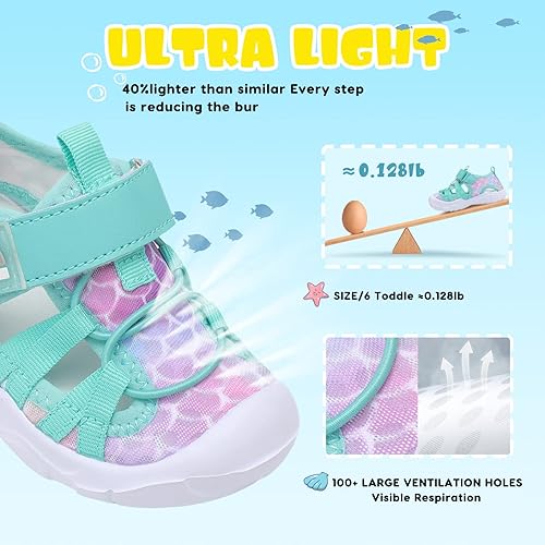 Miniatura 2 de JOINFREE - Zapatos de agua para niños y niñas, transpirables, de secado rápido, sandalias deportivas para la playa, ligeras, flexibles y para ir