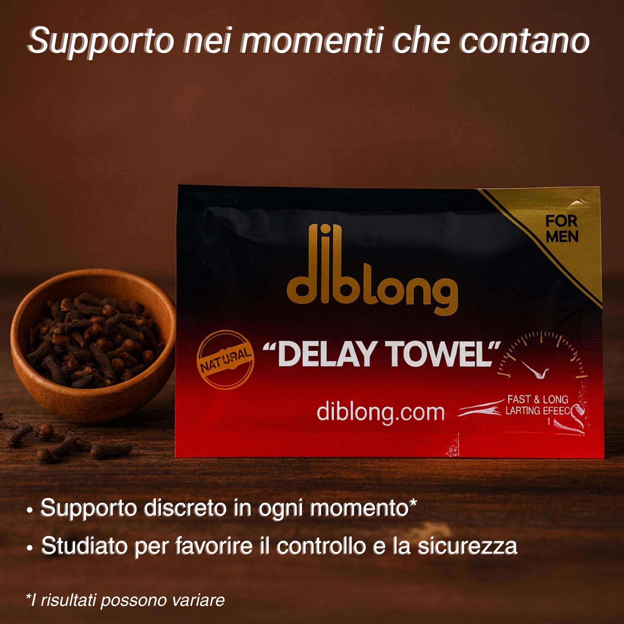 Diblong Afrodisiaco Premium Delay Towel (1 Confezione, 24 Salviette) – Erboristiche con Ginseng, Guaranà e Oli Naturali – Salviette Intime Senza Alcol – Formato Bustina Discreta – Prodotto in Turchia