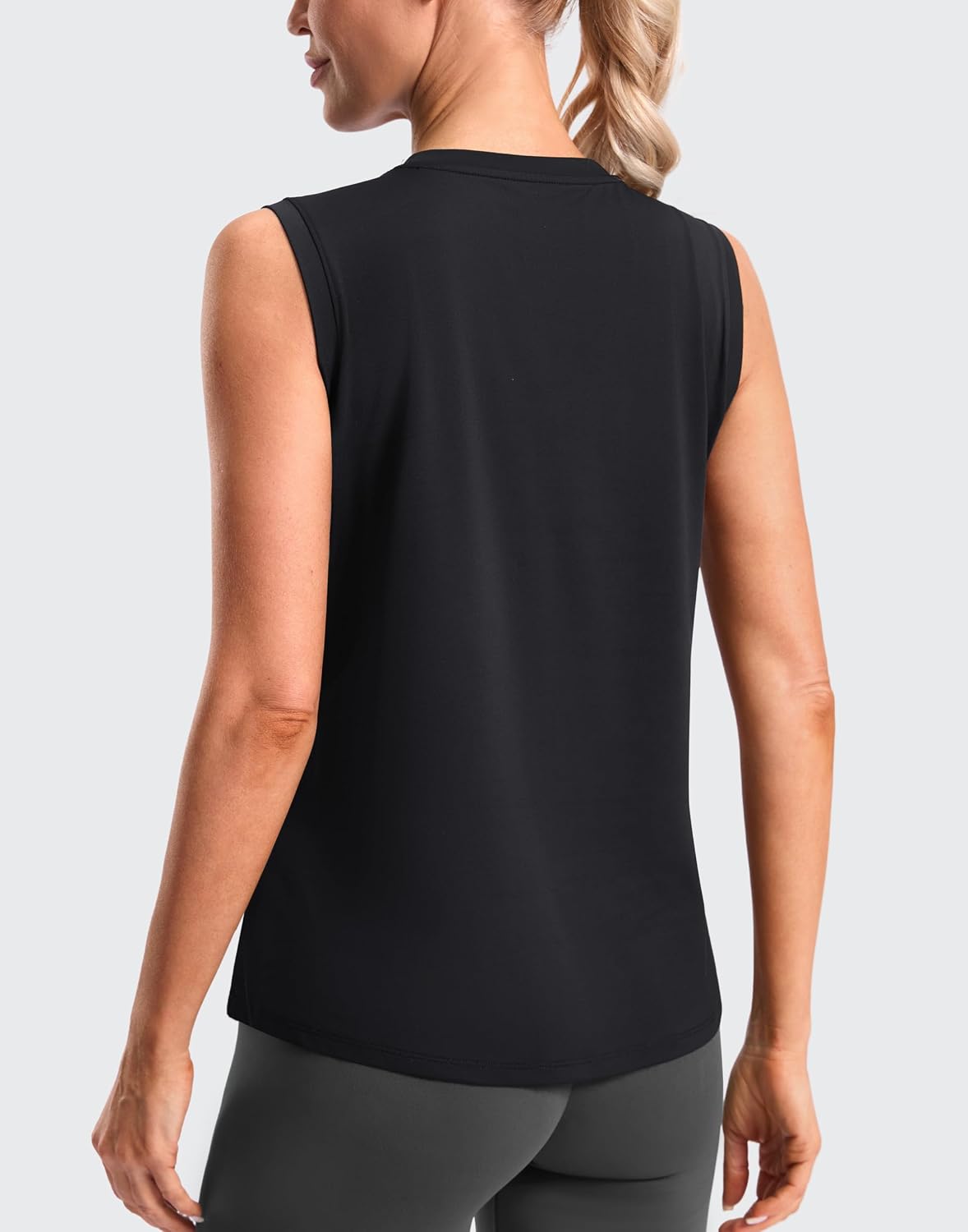 Viodia Women's Sleeveless Loose Fit Workout Tops Quick Dry Running Athletic Shirts High Neck Tennis Yoga Tank Tops for Women