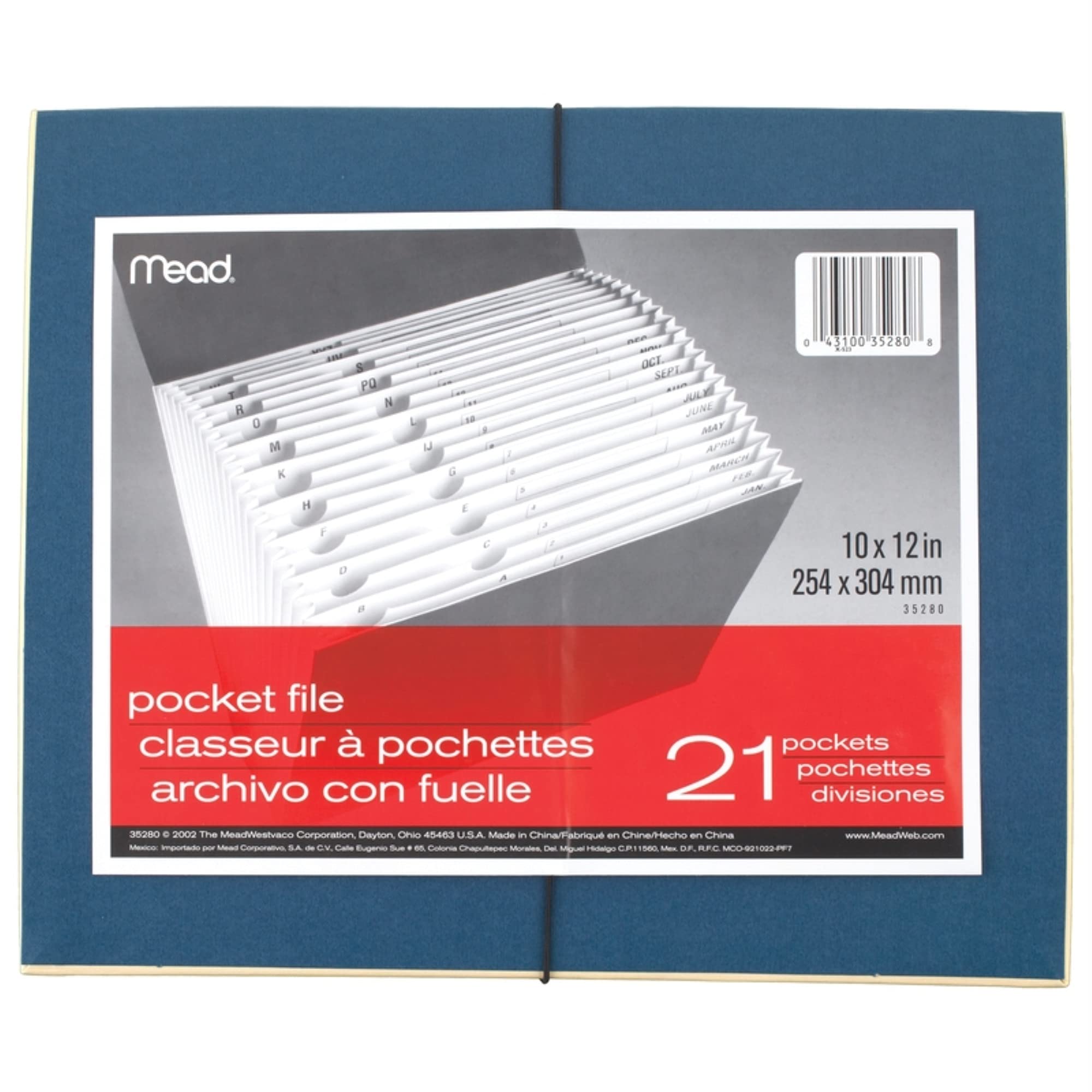 MeadWestvaco 35280 8-1/2" x 11" 21 Pocket All Purpose Pocket File
