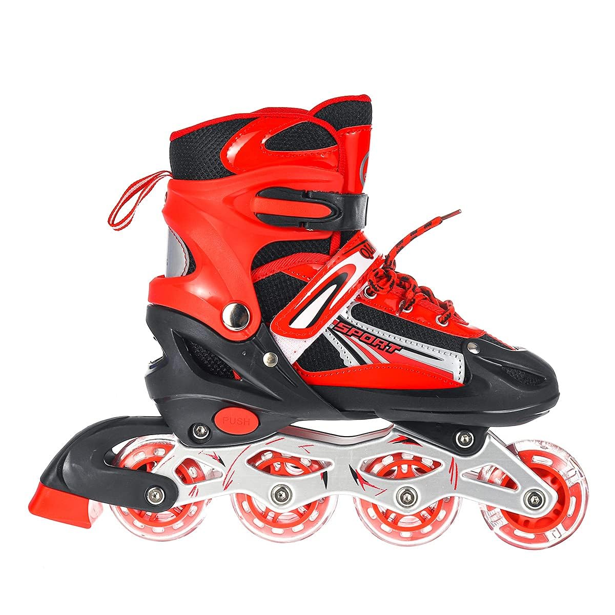 Kids Inline Skates with LED Light Up Wheels | Adjustable Sizes for Boys & Girls 5-16 Years | Triple Protection Closure & ABEC-7 Bearings for Outdoor Fun
