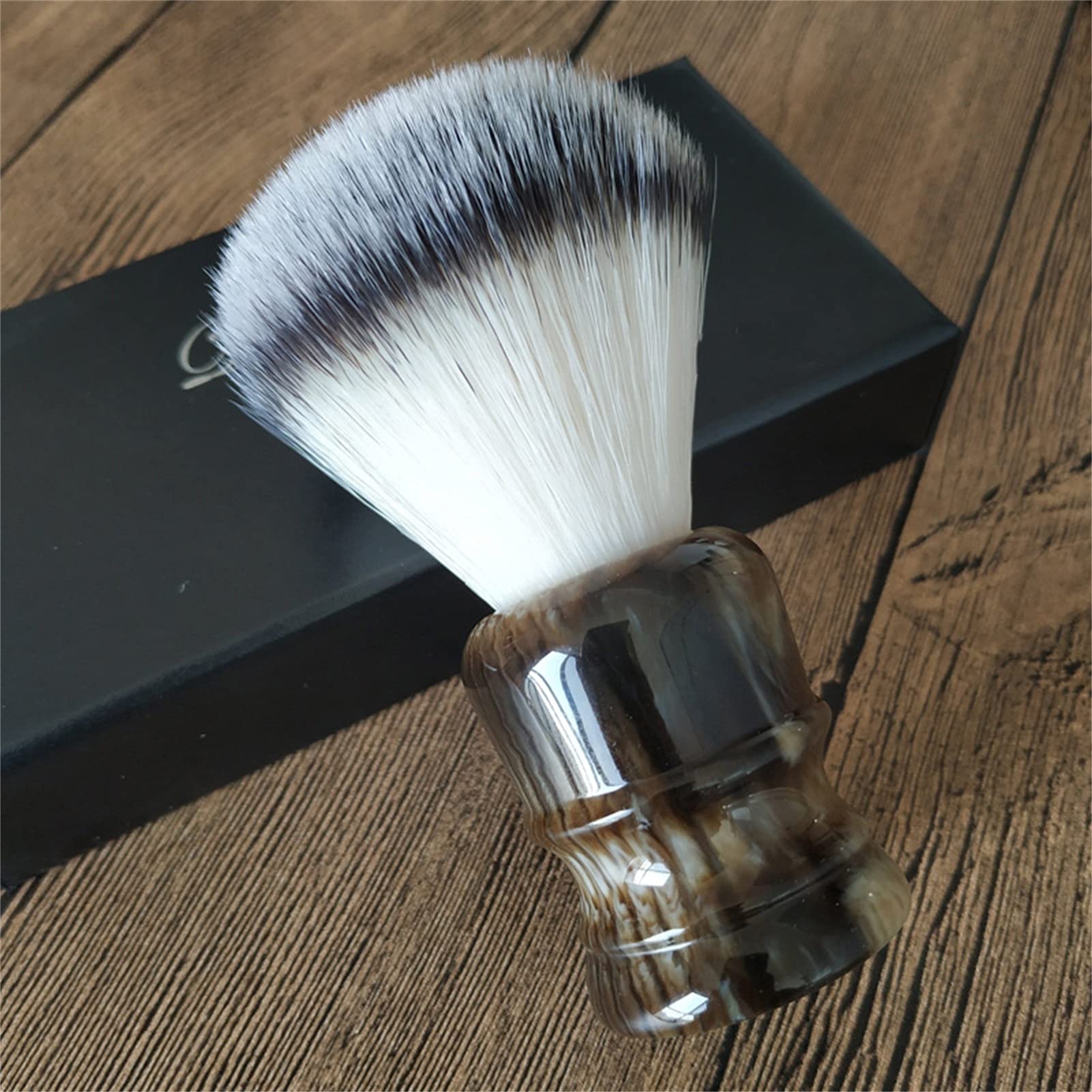 Pennello da Barba Fatto a Mano Capelli Morbidi Rayon Barba Pennello in Schiuma Portatile Manico in Resina Pennello da Barba Bagnato