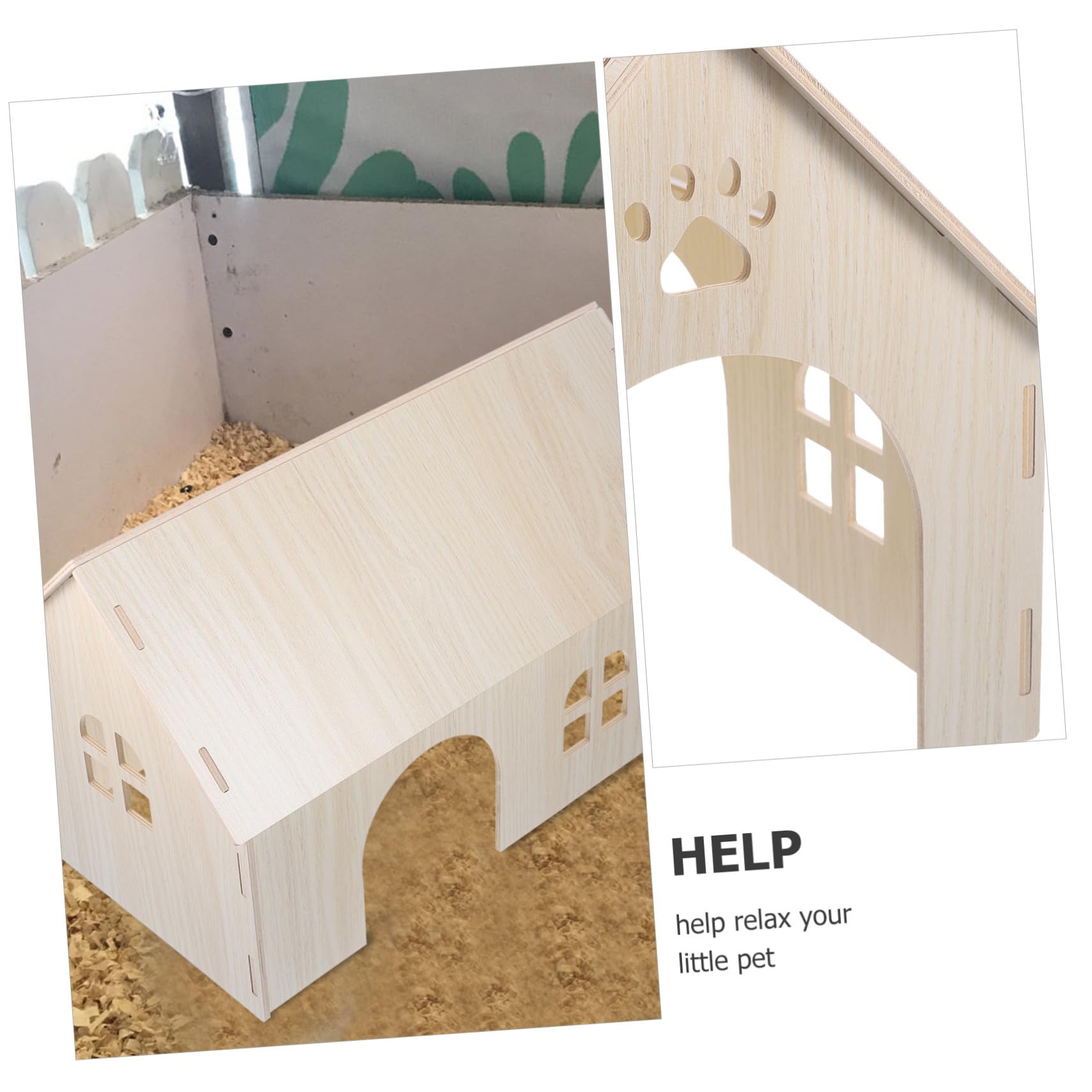 NOLITOY Meerschweinchen Holzhaus aus Naturholz Großes Tierversteck mit Klettermöglichkeiten Spielhaus für Eichhörnchen und Kleintiere Haustier Spielzubehör für Meerschweinchen und Hamster