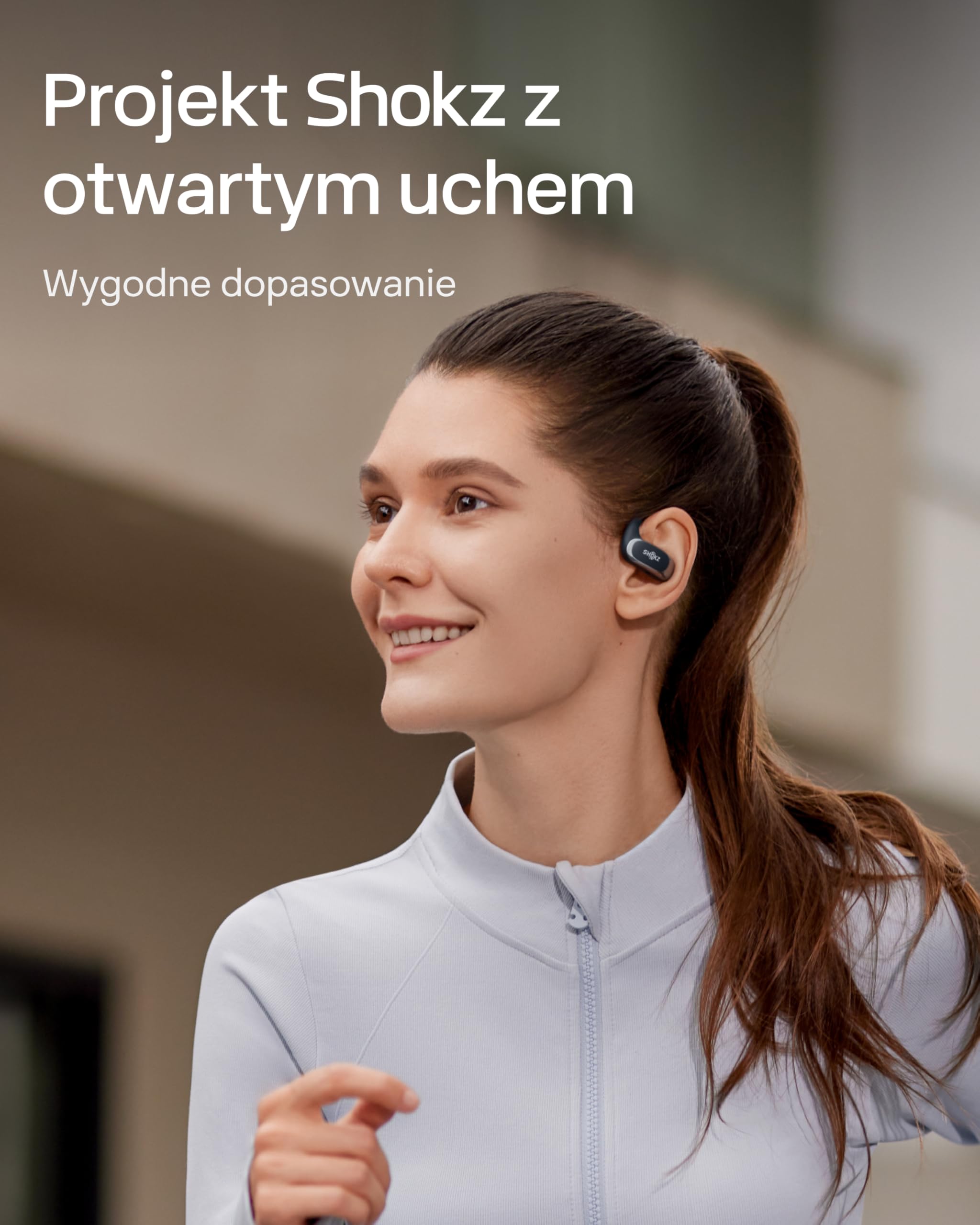 Shokz OpenFit Air słuchawki open-ear, szybkie ładowanie, Czarne | True Wireless, 28h baterii, IP54, szybkie ładowanie, mikrofon, z etui, do treningu i codziennego użytku