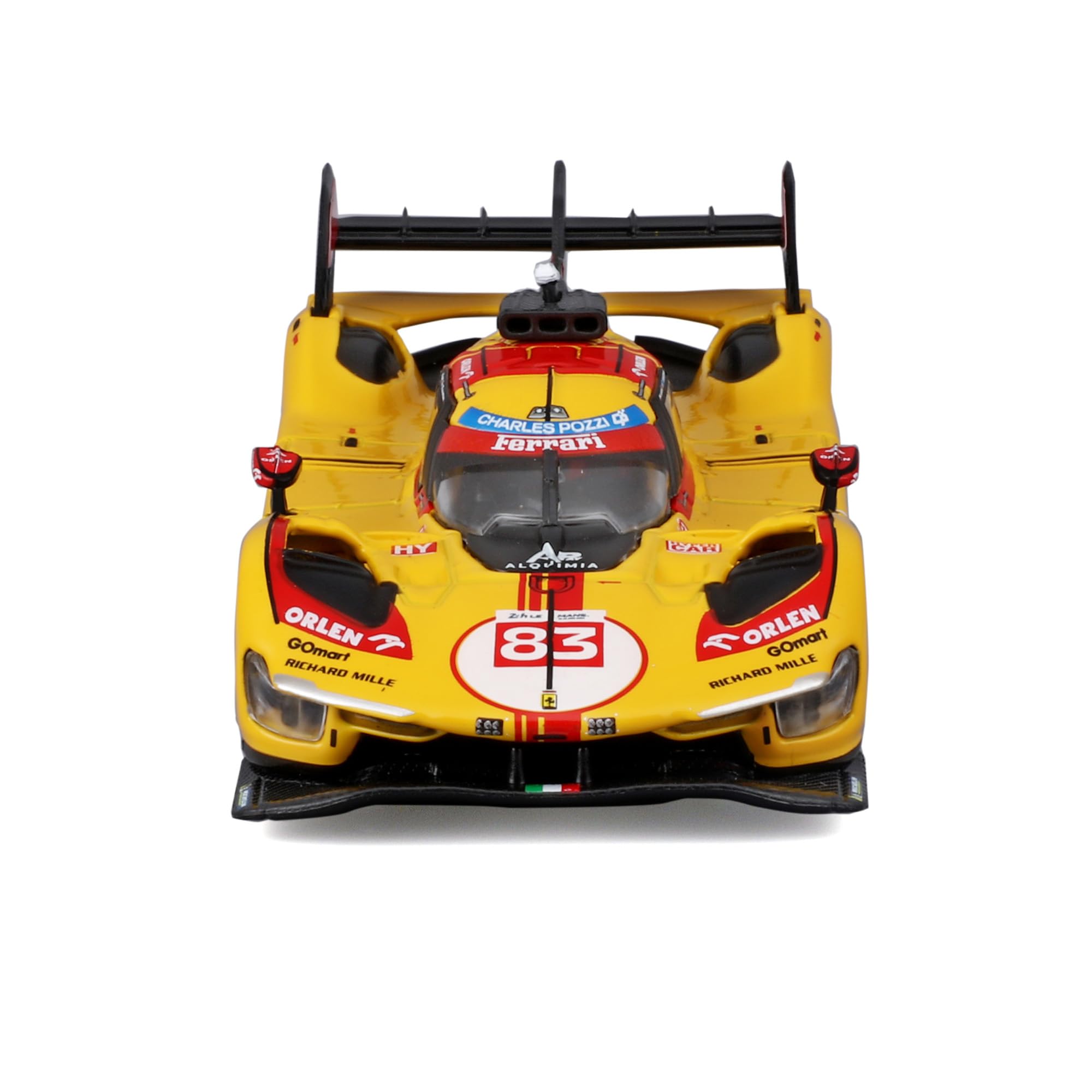 Bburago - Ferrari 499P 24H LMH Hypercar 2024#83, Voiture Miniature à l'échelle 1:43, réplique détaillée de l'AF Corse pour Le Mans, Licence Officielle Ferrari, âge recommandé 14+ Ans