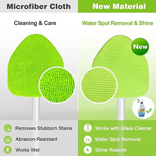 Miniatura 3 de XINDELL - Herramienta de limpieza de parabrisas de 29 pulgadas, kit de limpieza de ventana interior de automóvil con mango largo extendido y 4