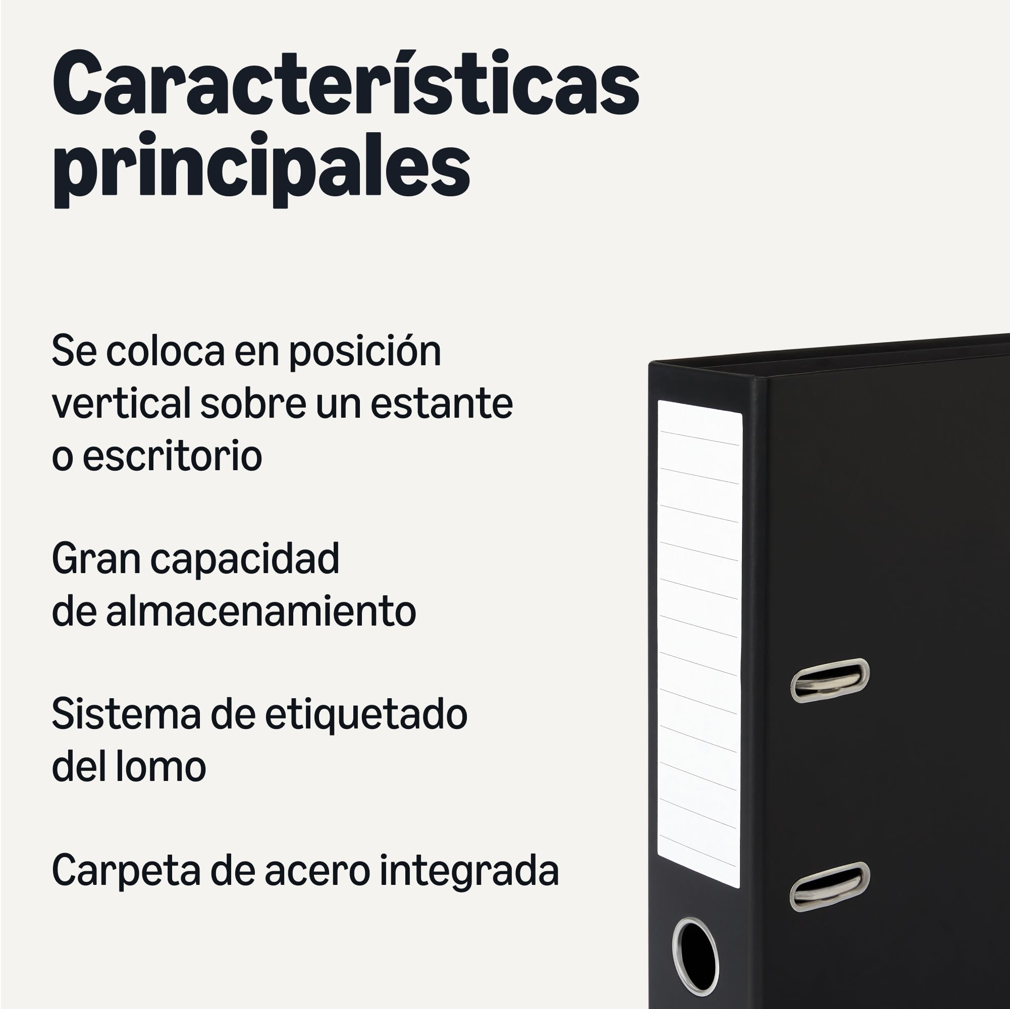 Amazon Basics - Carpetas de anillas de diseño arqueado con sistema de palanca A4, paquete de 10, organizador de archivos de oficina, Negro