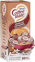 Vista 2 de Nestle Coffee mate - Crema líquida para café, vainilla y caramelo, caja de 50 unidades (paquete de 2) con cuchara de café By The Cup
