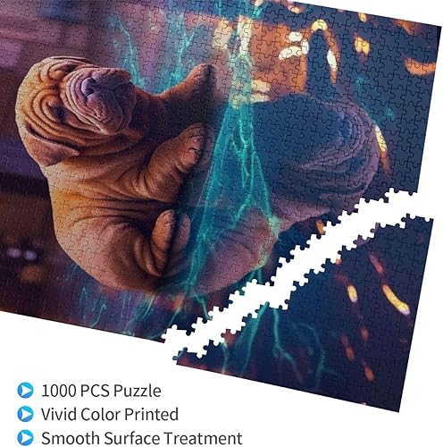 Miniatura 3 de Shar Pei - Rompecabezas de madera de perro de 1000 piezas, sorpresa para la decoración del hogar, rompecabezas artístico, regalo único de cumpleaños