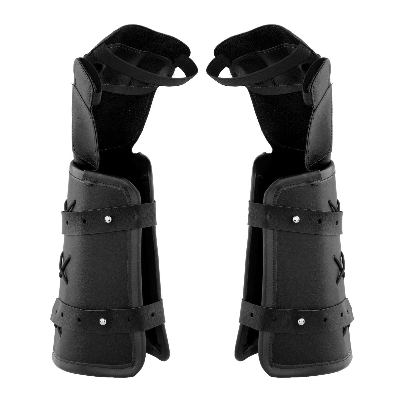 LOVIVER Guantes de medio para Cosplay medieval, guantes sin, disfraz de material cuero PU, motocicleta, conducción, adultos, accesorios de