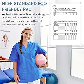 APEXUP Yoga Ball Exercise Ball, Heavy Duty Pilates Ball for Fitness, Balance, Core Workout, Physical Therapy (XXS (9) 23cm, Pink)