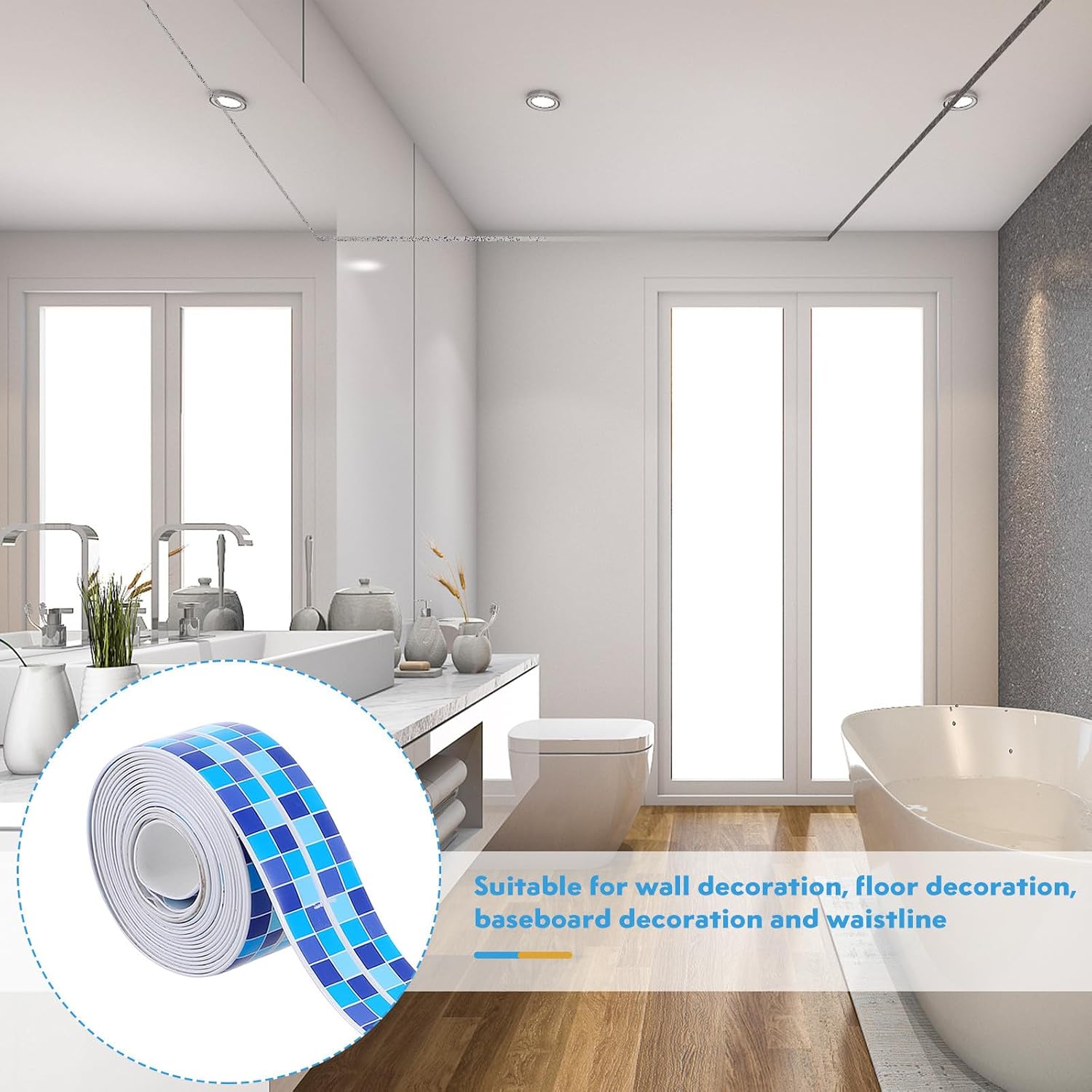 Waterproof Seam Strip 1 Roll PVC Self Adhesive Flexible Bathroom Caulk Tape