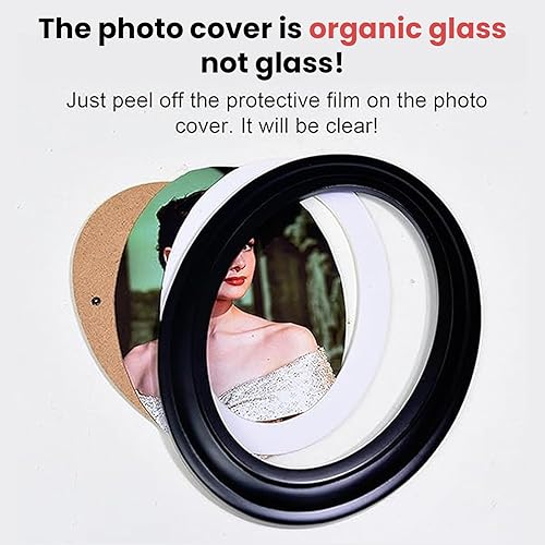Miniatura 3 de Voittozege Paquete de 3 portarretratos ovalados, 9 x 11 pulgadas, marco clásico ovalado de madera negra con tornillos de montaje y ganchos, marco
