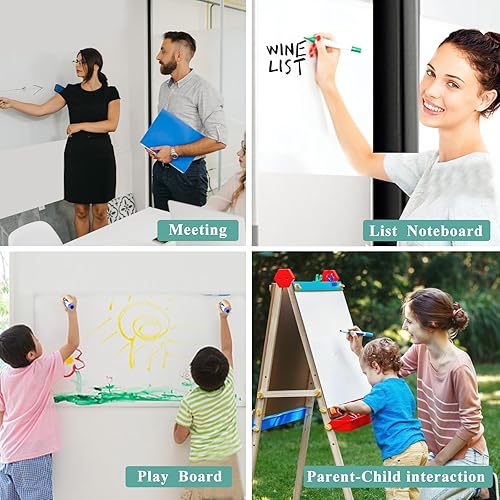 Miniatura 3 de 2 Pcs Magnetic Whiteboard Contact Paper 39" x 18'', YOUNGJQ Adhesive Magnetic Dry Erase White Board Sticker for Wall Peel and Stick Wallpaper Easy