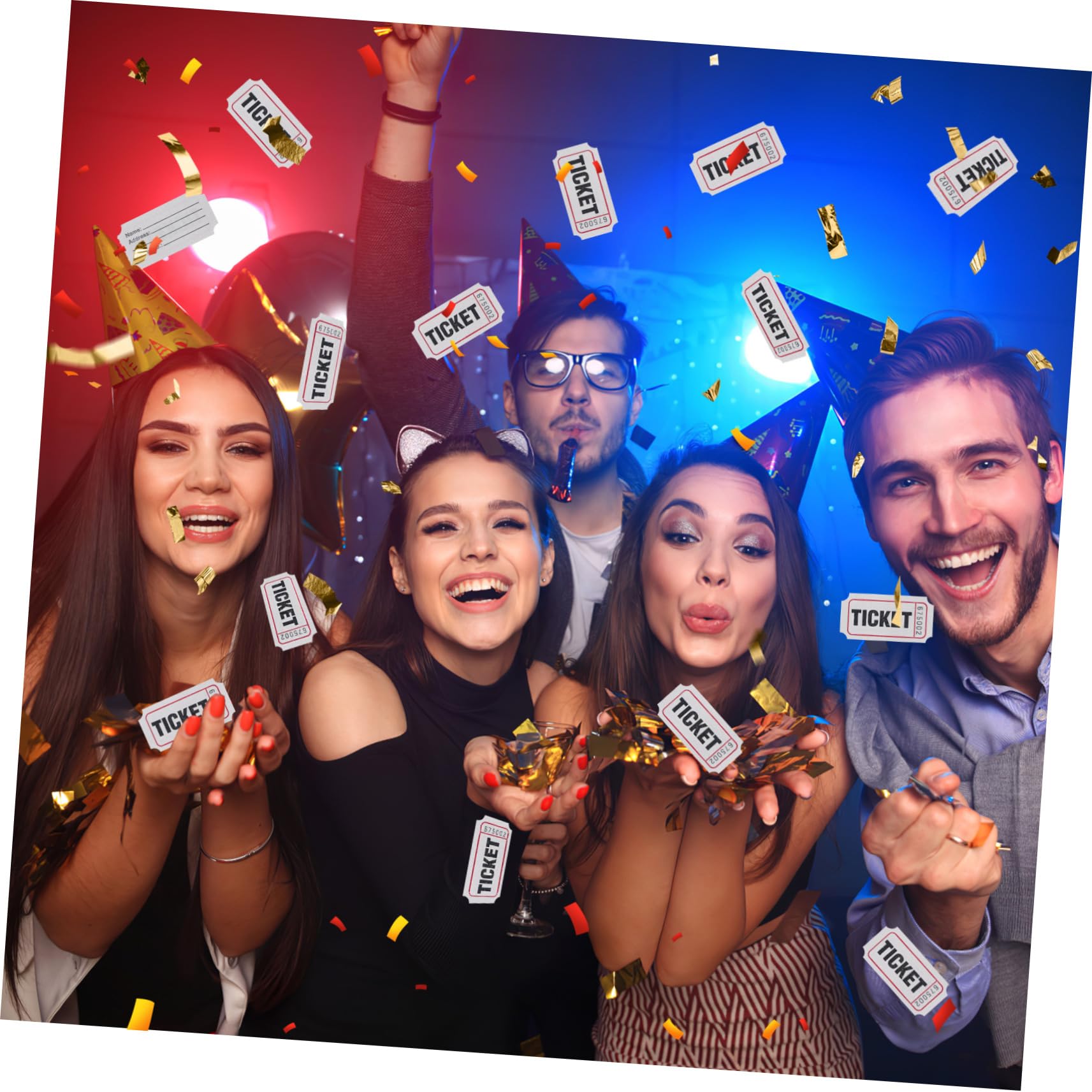 Uonlytech 4 Rollen Eintrag Tombola Coupon Sammelkarten Konzertticket Beschichtetes Papier Hellgrau