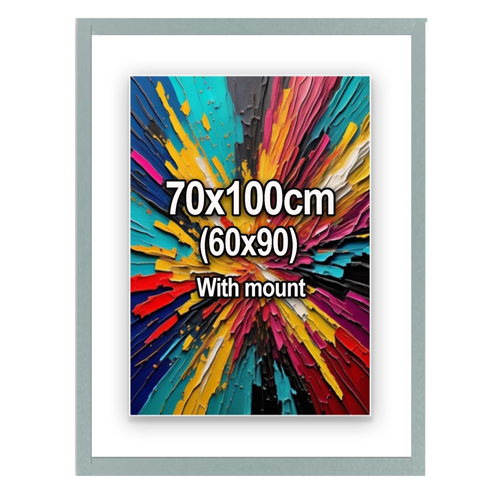 Bloomingtons Direct 100x70cm Photo Frame with 60x90cm Image| 70x100cm Picture Frame with Mat For Wall| Both Ways Hanging Poster with Mount