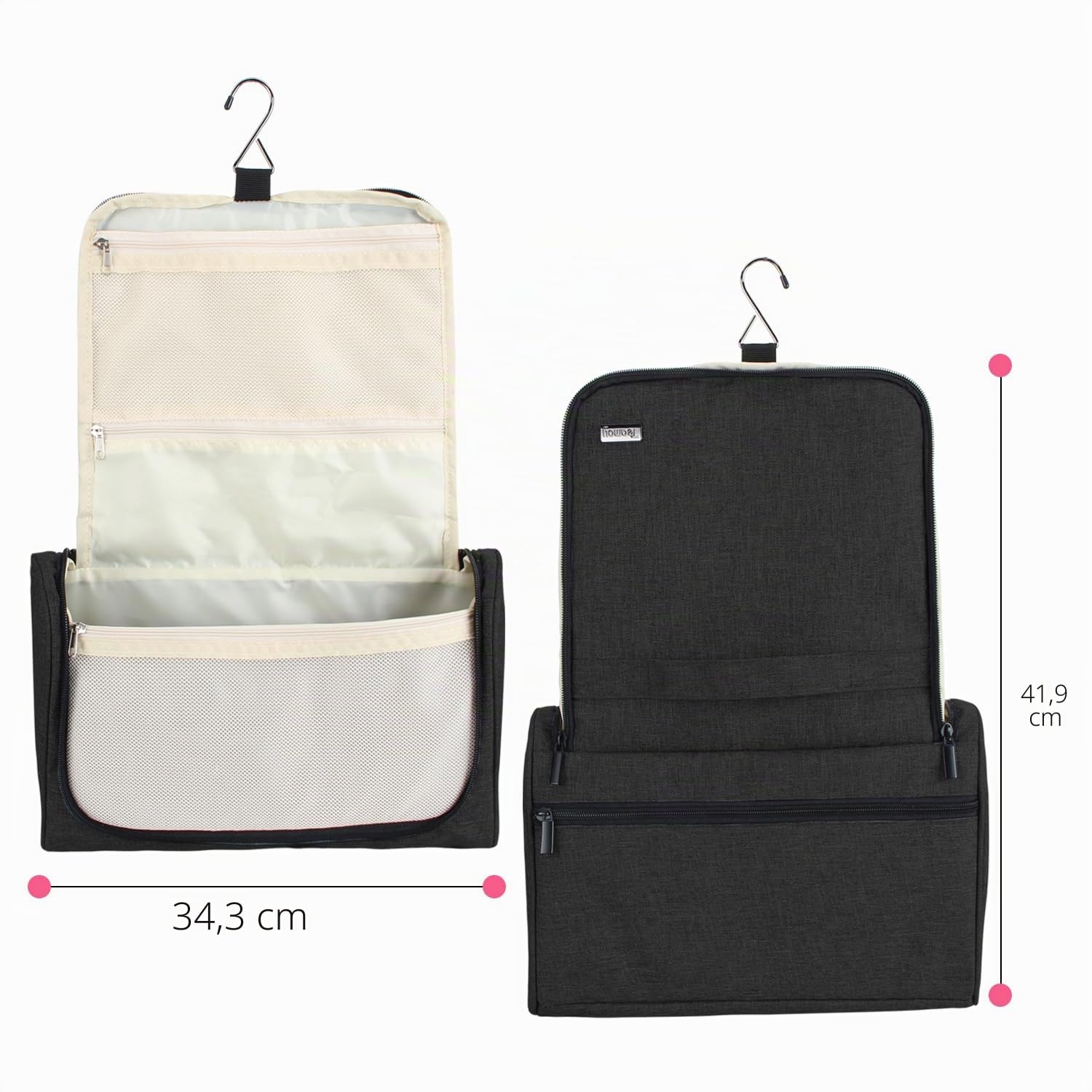 Teamoy Porta da Viaggio Compatibile con Dyson Airwrap Styler, Borsa a Muro Organizzatrice Portatile, Porta asciugacapelli con Gancio, Nero