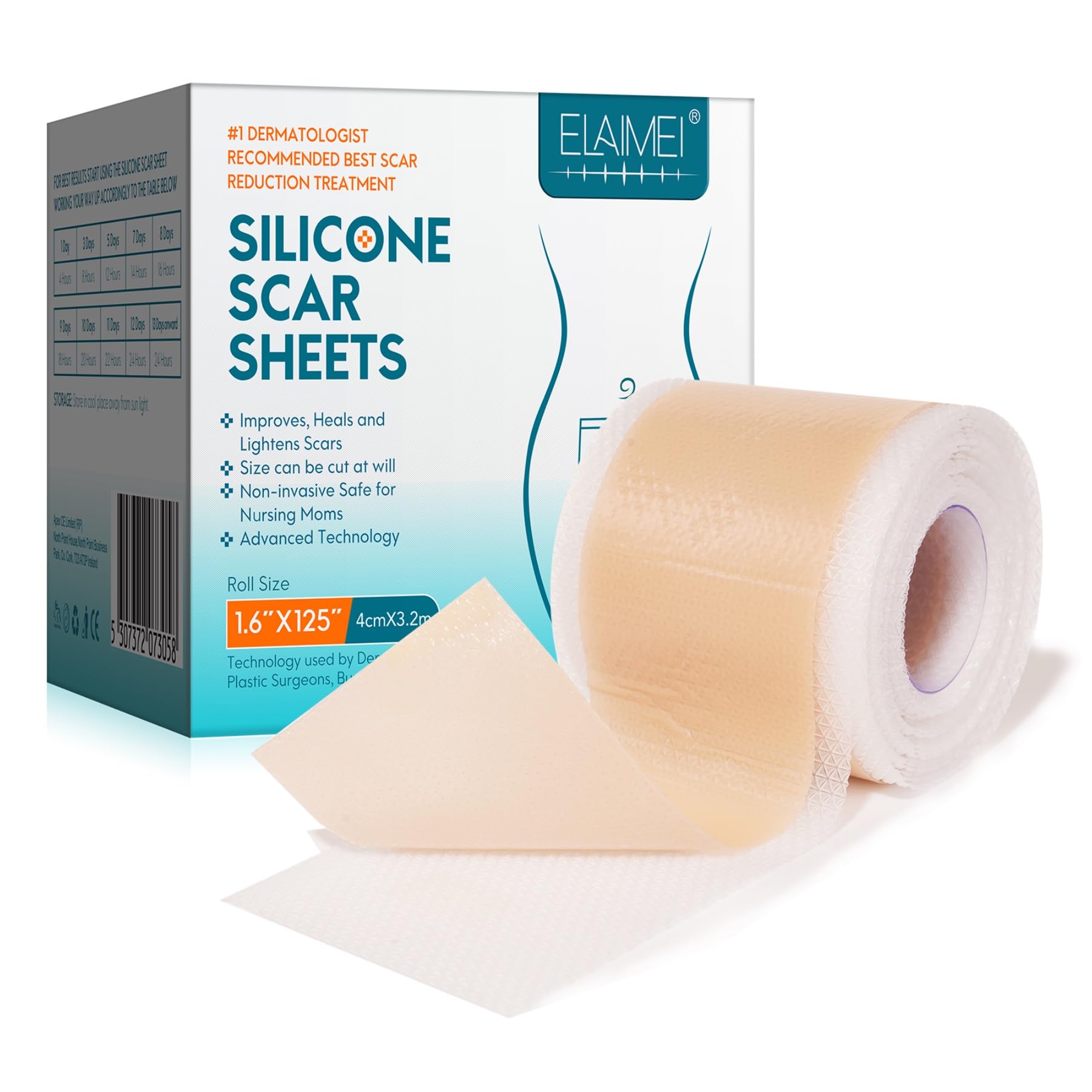 P-Beauty Silikonpflaster zur Narbenreduktion 4cm x 3,2m | Selbstklebendes, medizinisches Narbenpflaster | wiederverwendbar | gegen Akne, Keloid, OP & Verbrennungsnarben | Silikon Narbenrolle