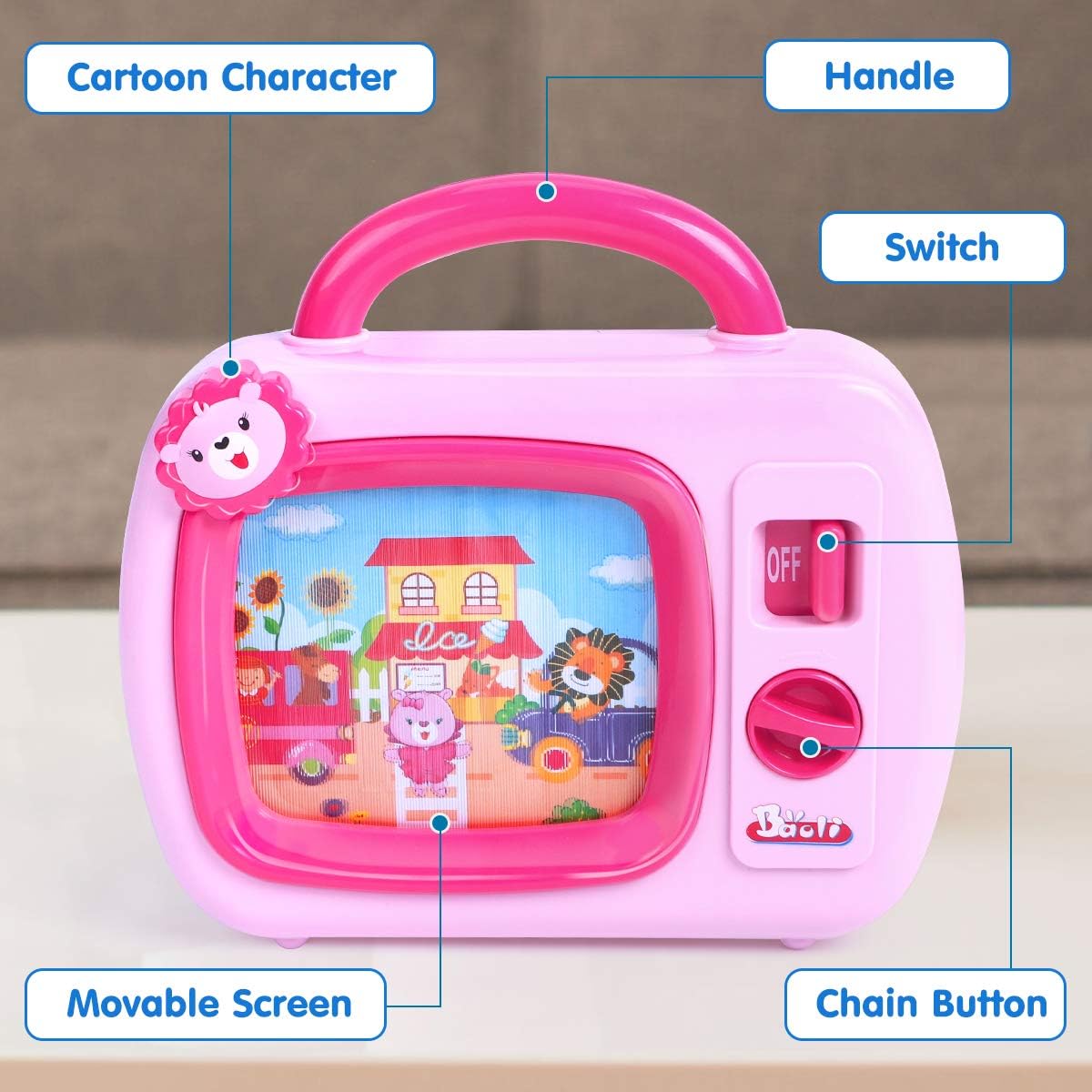 BAOLI Baby Musical Sleep Soother Toys for Toddlers Boys Girls Wind Up Music TV with Movable Screen for Kids Girls Christmas Birthday Gifts Above 18 Months : Toys & Games