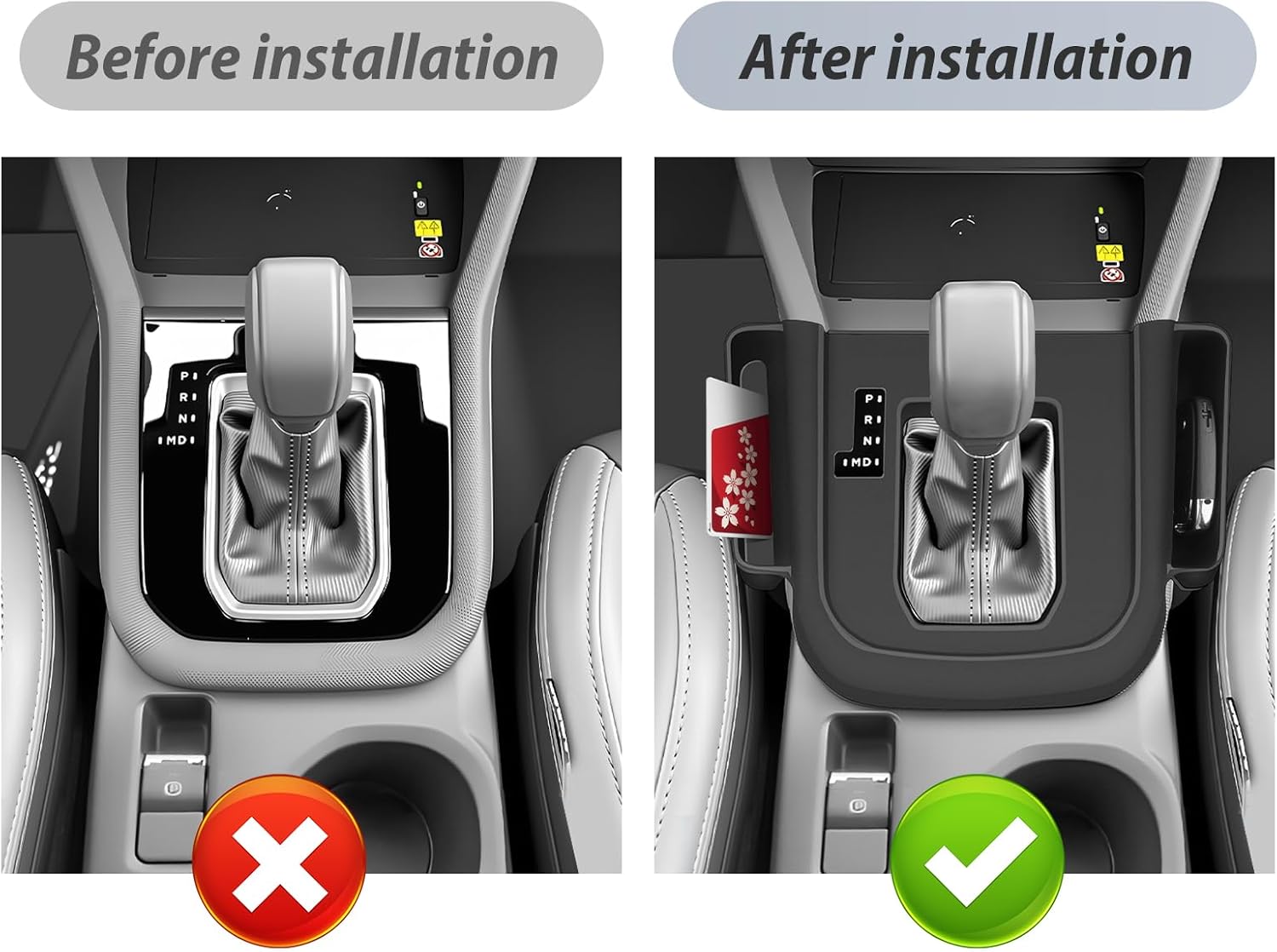 SKTU for 2025 Subaru Forester Gear Shift Panel for 2025 Subaru Forester Center Console Organizer Subaru Forester 2025 Accessories Rubber Passenger Side Storage Box Durable (Not for Base & Wilderness)