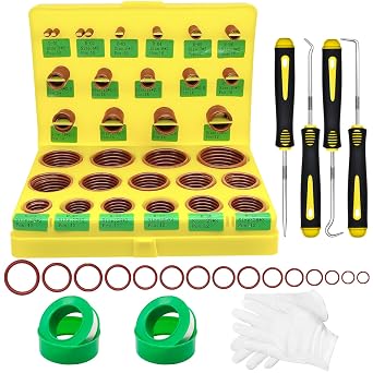 396PCS Metric Viton O-Ring Kit, 30 Sizes Viton O Rings Assortment, Shore 75A Durometer, Brown FKM Sealing, High Temperature Hydraulic O-Rings Set for Pressure Washer,Plumbing Repair and AC System