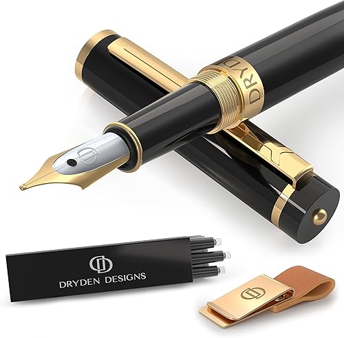 Miniatura 1 de Pluma estilográfica Dryden Luxury clásica y moderna de colección ejecutiva y vintage idea de regalo de negocios y para la caligrafía Negro