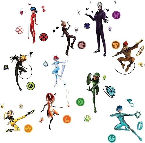 Miniatura 5 de RoomMates Miraculous: Tales of Ladybug and Cat Noir - Calcomanías de pared para despegar y pegar, RMK5331SCS