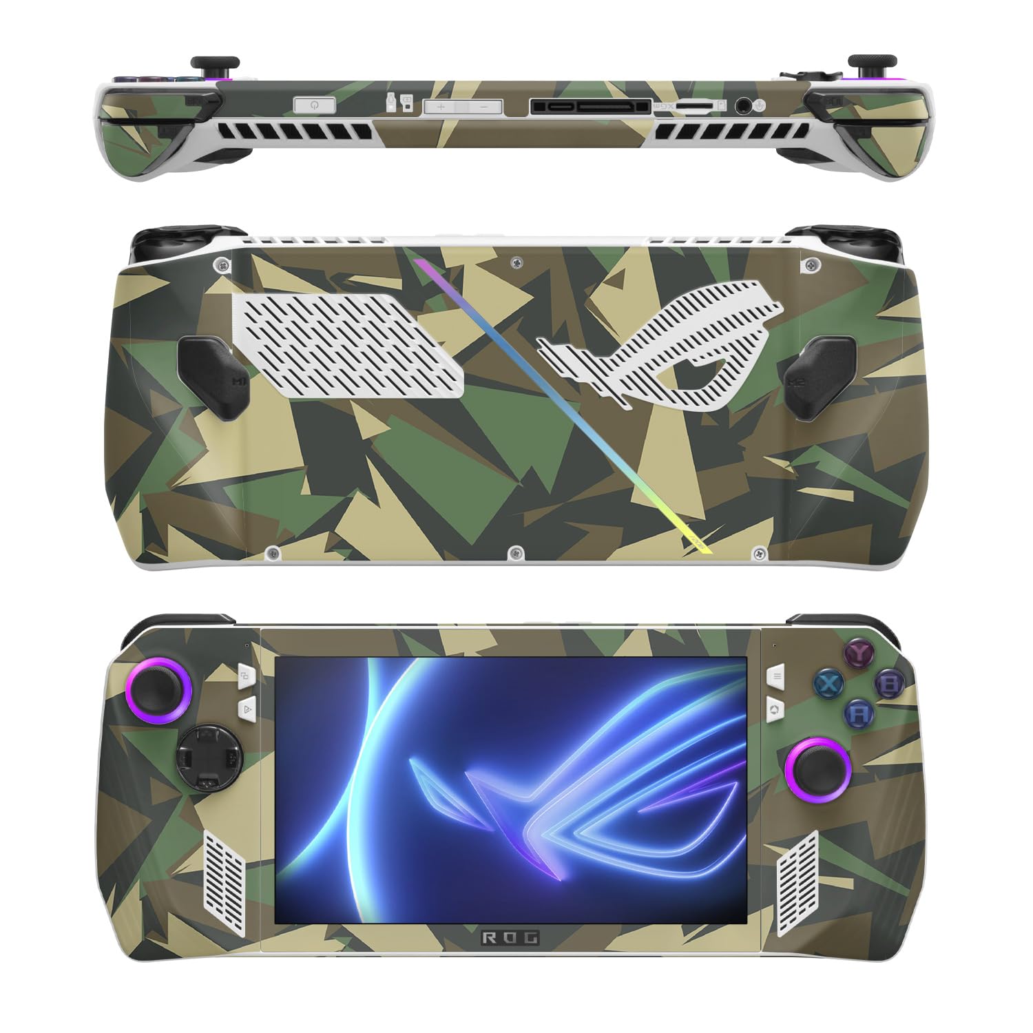 MightySkins Skin Compatible with Asus ROG Ally - Polygonal Camo | Protective, Durable, and Unique Vinyl Decal wrap Cover | Easy to Apply, Remove, and Change Styles