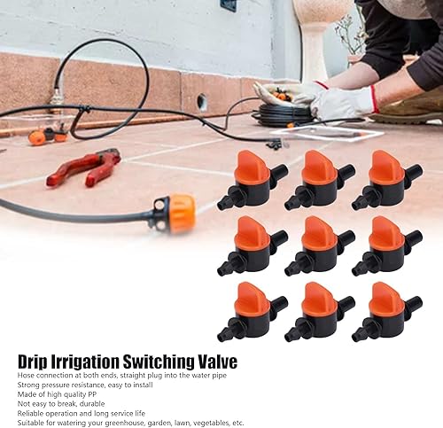 Miniatura 5 de Conectores de manguera de válvula de interruptor de riego por goteo, válvula de cierre de válvula de púas, extremo de dos tamaños, válvula de goteo