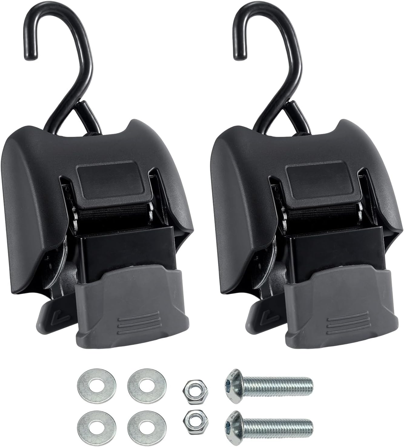 Transom Boat Tie Down Straps to Trailer 2x43 Inch, 2500lbs Break Strength, Bolt On Retractable Ratchet Straps Heavy Duty for Premium Boat & Jet Ski Trailer (2 PCS)