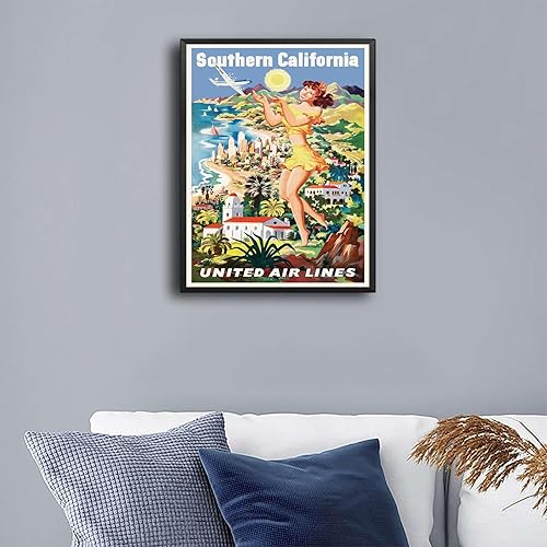 Miniatura 3 de Pósteres de pintura en lienzo, impresiones artísticas de pared, impresiones artísticas vintage de California EE. UU., póster de viaje de alta