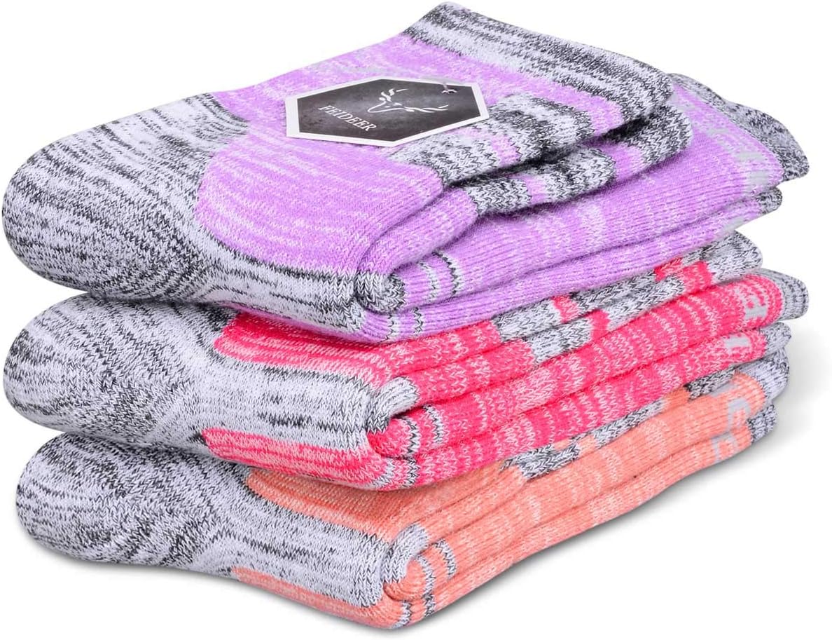 FEIDEER Hiking Walking Socks For Women, Multi-pack Outdoor Recreation Cotton Moisture Wicking Crew Socks - Image 6