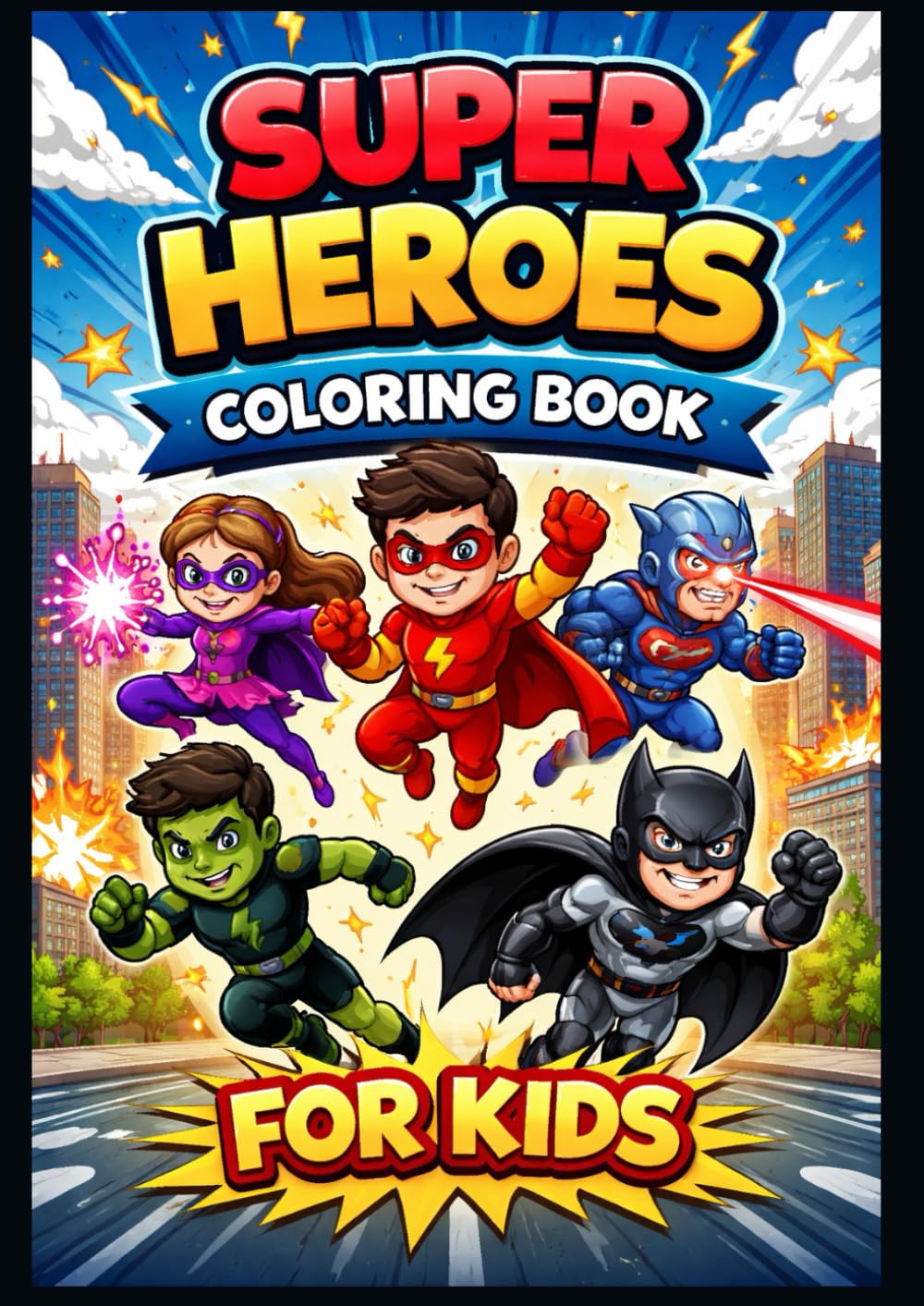 Superheroes Coloring Book for Kids: Fun, Bold & Easy-to-Color Hero Adventures for kids Ages 4–8