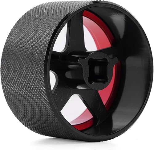 Miniatura 2 de INJORA Transmisor RC volante gatillo – CNC aluminio 5 radios volante para transmisor TQI TRX4M TRX4 TRX6 (rojo)