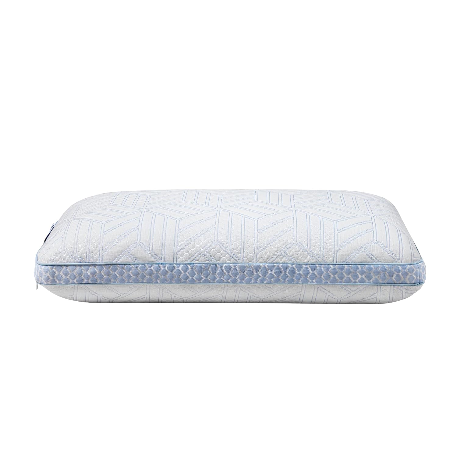Sleepwell ImpressFit Adaptive Memory Foam Pillow |White & Blue | 100% Pure Memory Foam | Optimal Head & Neck Support | Medium Soft Pillow | Multi-Position Sleepers | 23 x15 inches| Pack of 1
