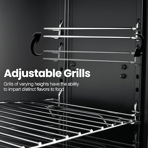 Miniatura 4 de Ahumador de propano, ahumador vertical con tres estantes extraíbles, parrillas al aire libre y ahumadores con termómetro para barbacoa, patio