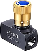 Pelopy 1/2 Inch NPT Hydraulic Needle Valve Flow Control Single Direction Carbon Steel Durable & Leak-Proof