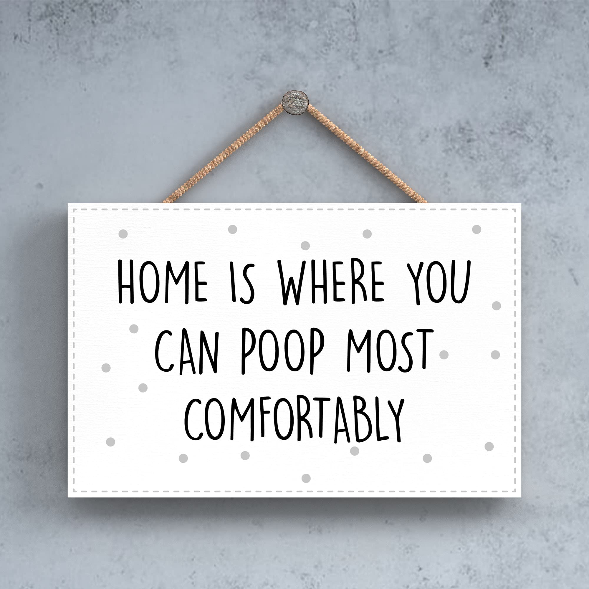Global Designs Grey, White Plaque Poop Rules Rude Sarcastic Sarcasm Bathroom Rules Wc Toilet Rules Home Is Where You Poop Most Comfortably Wooden Sign Grey White With Checked Heart Fun Wall Plaque Sign 76226