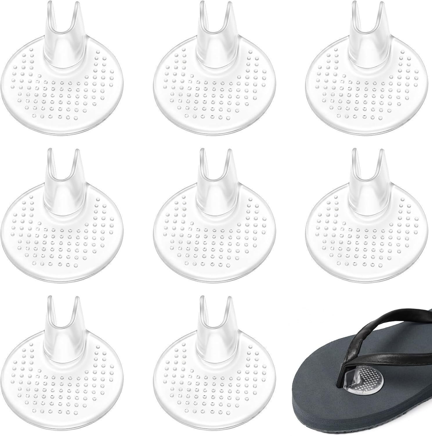 WLLHYF Silicone Thong Sandal Toe Protectors, Toe Guards (Clear), Slippers