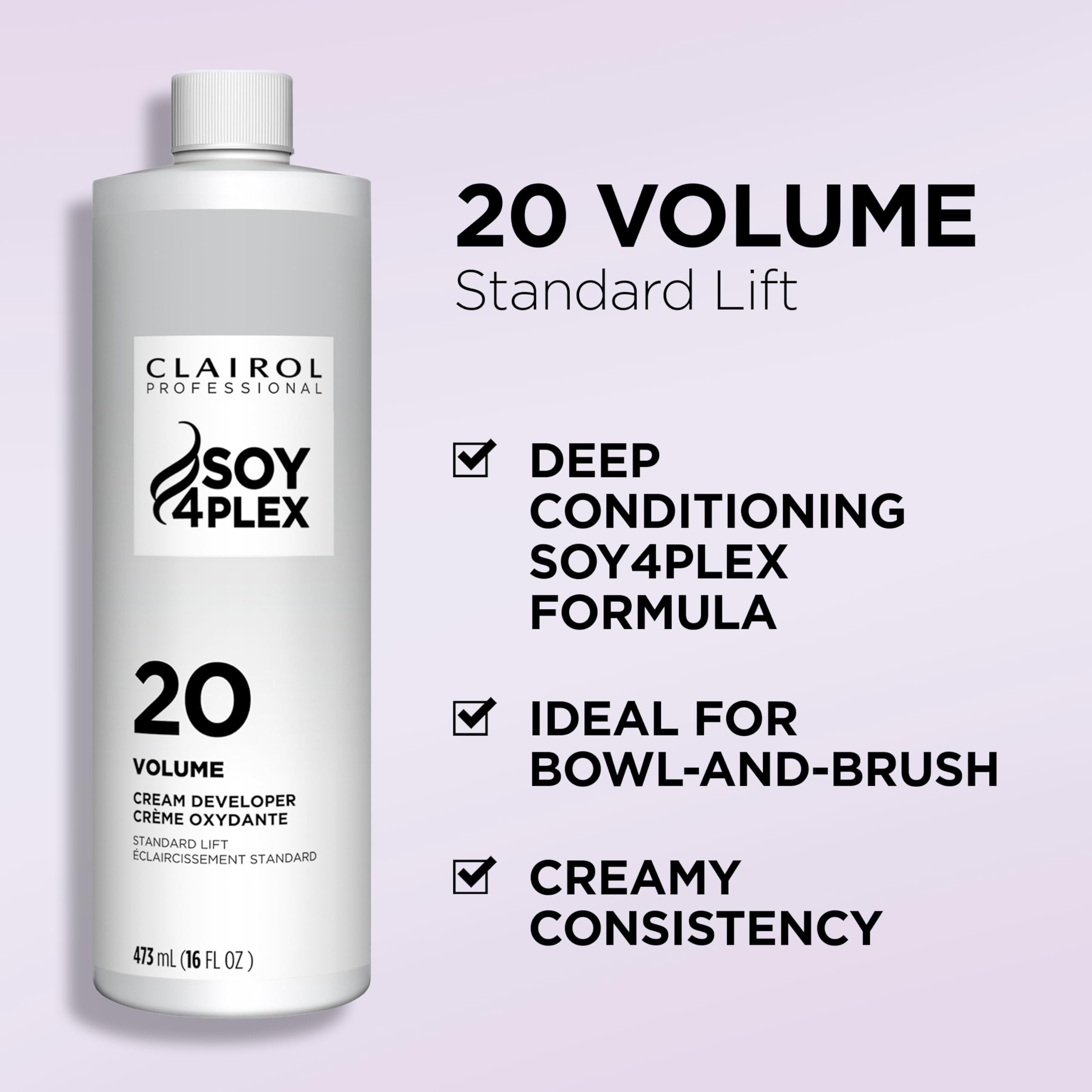 Clairol Professional Crème Permanente 20 Volume Hair Developers | For Coloring, Lightening & Lifting with Deep Conditioning Formula | Packaging May Vary