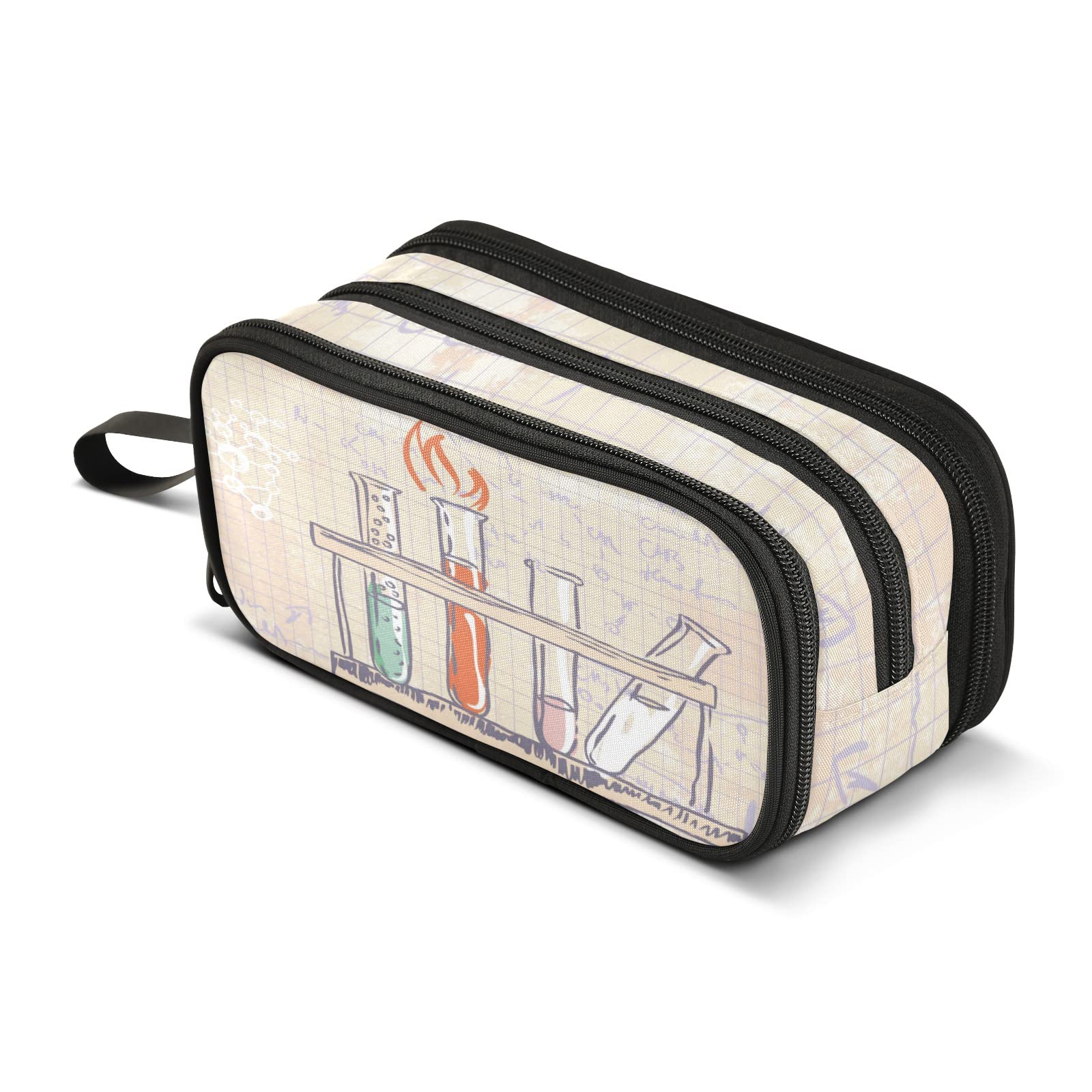 Mnsruu Large Pencil Case Chemistry Laboratory Pencil Bag Portable Office Stationery Makeup Bag for Middle High School College Students Girls Boys โ image 1