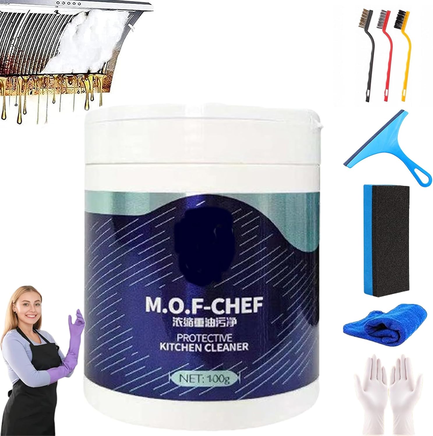 LONGLUAN Mod Chef Cleaning Powder, Mof Chef Cleaner Powder